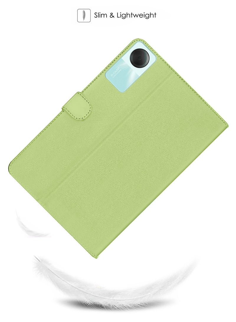 OMAKER Premium Quality Leather Smart Flip Case Full Protective Cover With Magnetic Stand For Xiaomi Redmi Pad SE 11 Inch 2023 – Green - Image 4