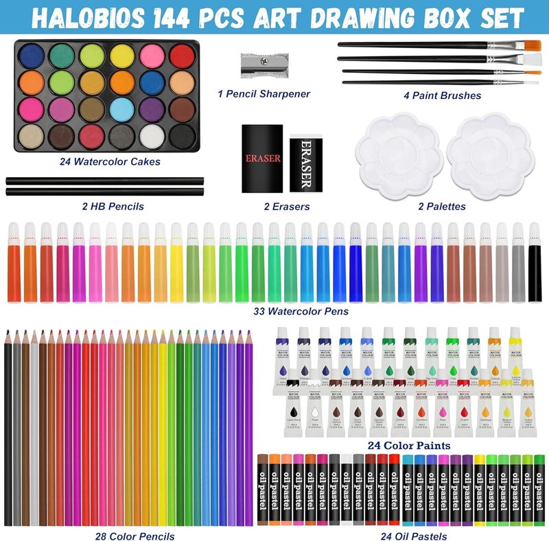 Wondersprout 145 Piece Art Supplies Set For Kids, 2 Layers Drawing Supplies For Kids Boys Girls Ages 8 9 10 11 12, Portable Aluminum Case Art Kit, Great Gift For Teens Adults Beginner & Artists(145 Pink Unicorn) - Image 4