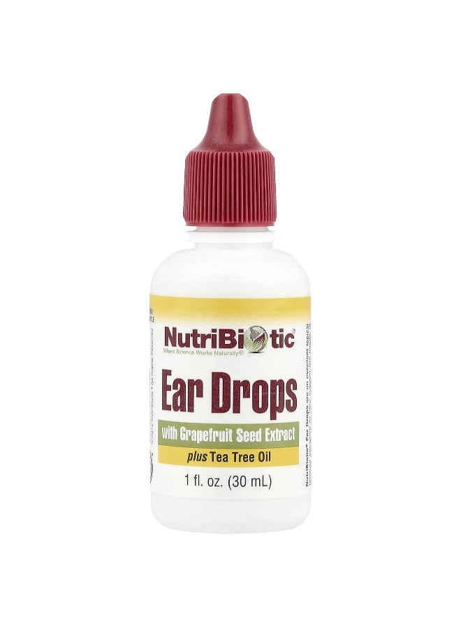 Nutribiotic NutriBiotic, Ear Drops with Grapefruit Seed Extract Plus Tea Tree Oil, 1 fl oz (30 ml)  - Image 1