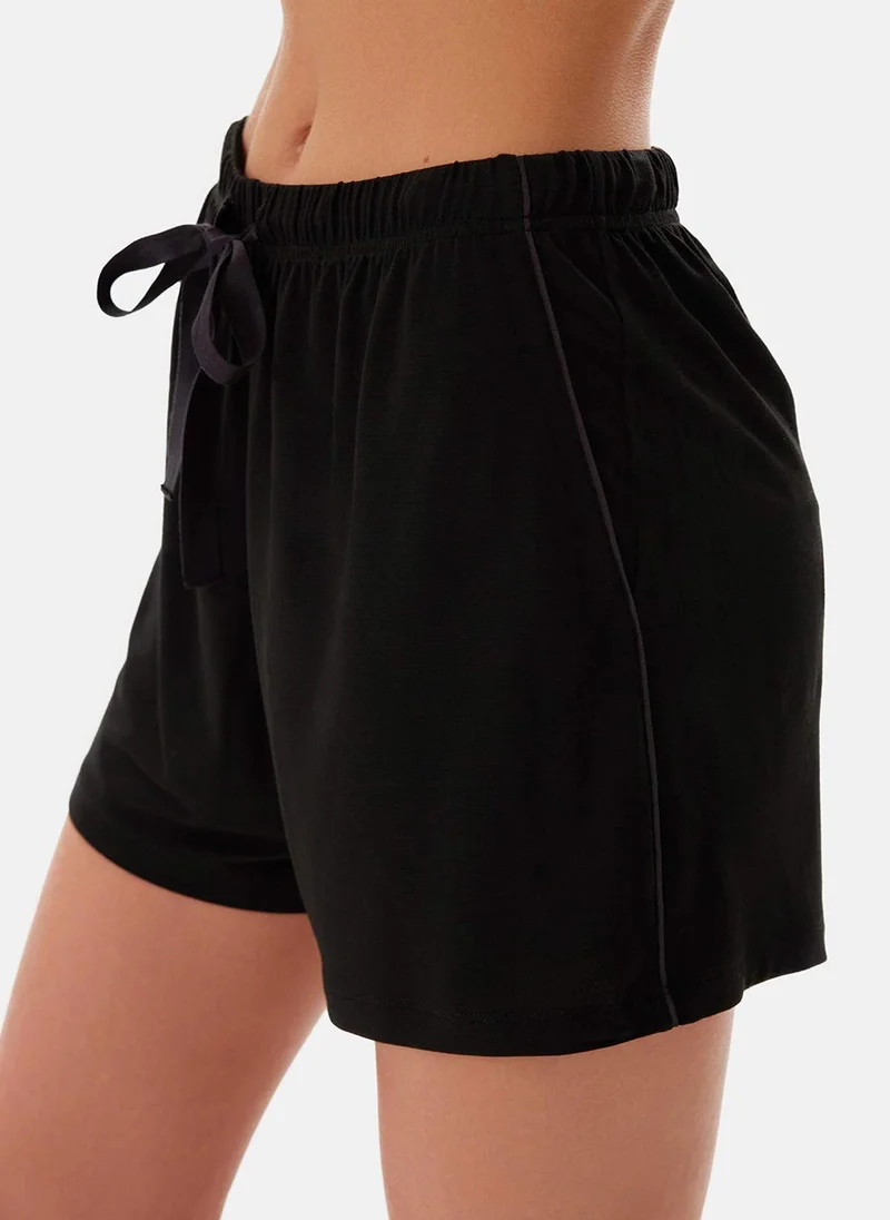 داجي Tanktop & Shorts Pajama Set U-neck Supreme Mid Rise Thick Strap Sleepwear
