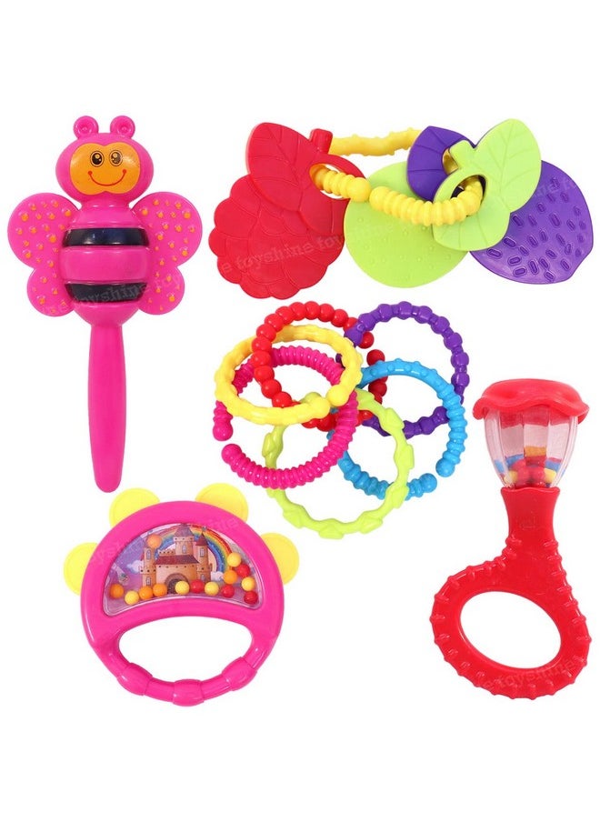 Toyshine Toyshine Infant Acrylonitrile Butadiene Styrene (Abs) Pack Of 5 Rattle Set For New Born Babies, Toy For Babies,Multicolor  - Image 1