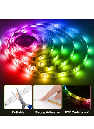 أضواء شريط LED RGB لغرفة النوم - متعددة الألوان مع جهاز تحكم عن بعد، يعمل بمنفذ USB، مقاومة للماء، مصابيح LED مثالية لغرفة النوم، والتلفزيون، وأجهزة الكمبيوتر المكتبية، وتزيين حوض السمك. شريط إضاءة حا - view 5