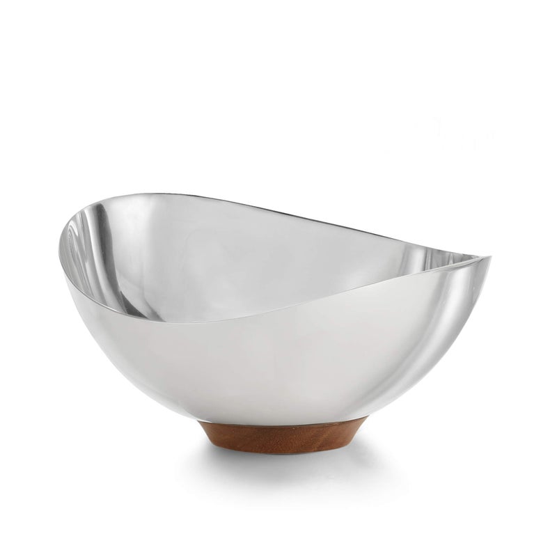 Nambe Nambe Pulse Collection Nut Bowl  Snack Serving Bowl for Peanuts Pistachios Cherries Edamame Fruits Candy Appetizer Snacks Olives and Salsa  Dishwasher Safe  Designed by Sena