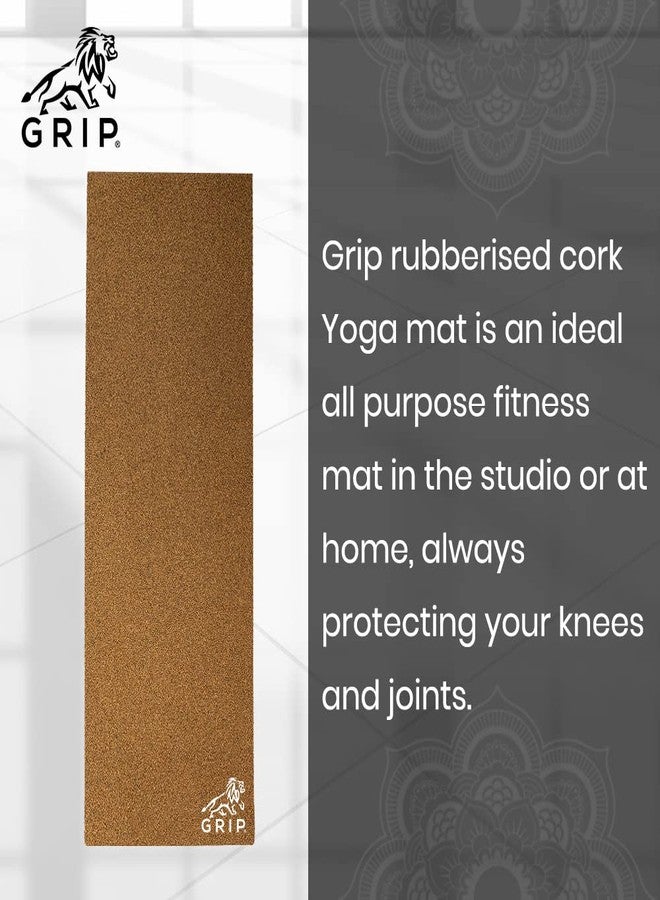 GRIP® Yoga Mat | Exercise Mat | Cork | 24 Inches X 72 Inches | 4 mm Thick | Eco- Friendly | Plain Yoga Mat for Men & Women | Perfect for Home & Gym - Image 2