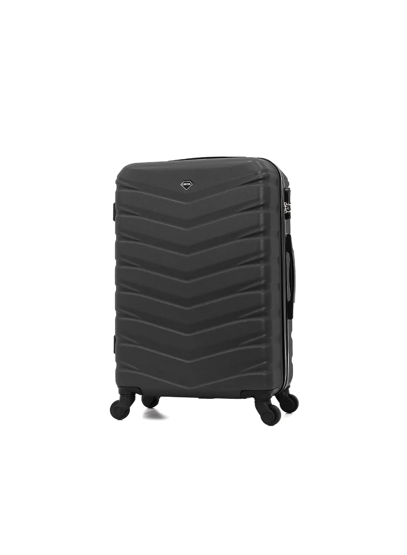 CAPITAL CAPITAL Hardside Luggage Trolley Bag 3-Piece set,Black (S-20",M-24",L-28",XL-32")