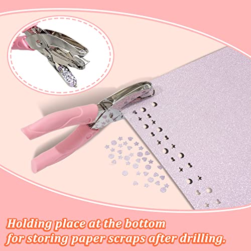 CheeMuii 3 Pieces Metal Handheld Paper Punch Single-Hole Tag Punch Set with Plastic Handle for Circle Holes for DIY Craft Tag - Image 4