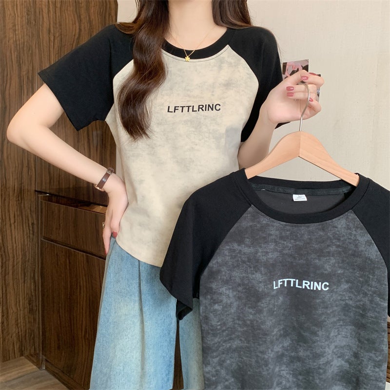 (40 Cotton 1X1 Thread T-Shirt) Joker Short Loose Top Women'S Fashion Printed T-Shirt - Image 4