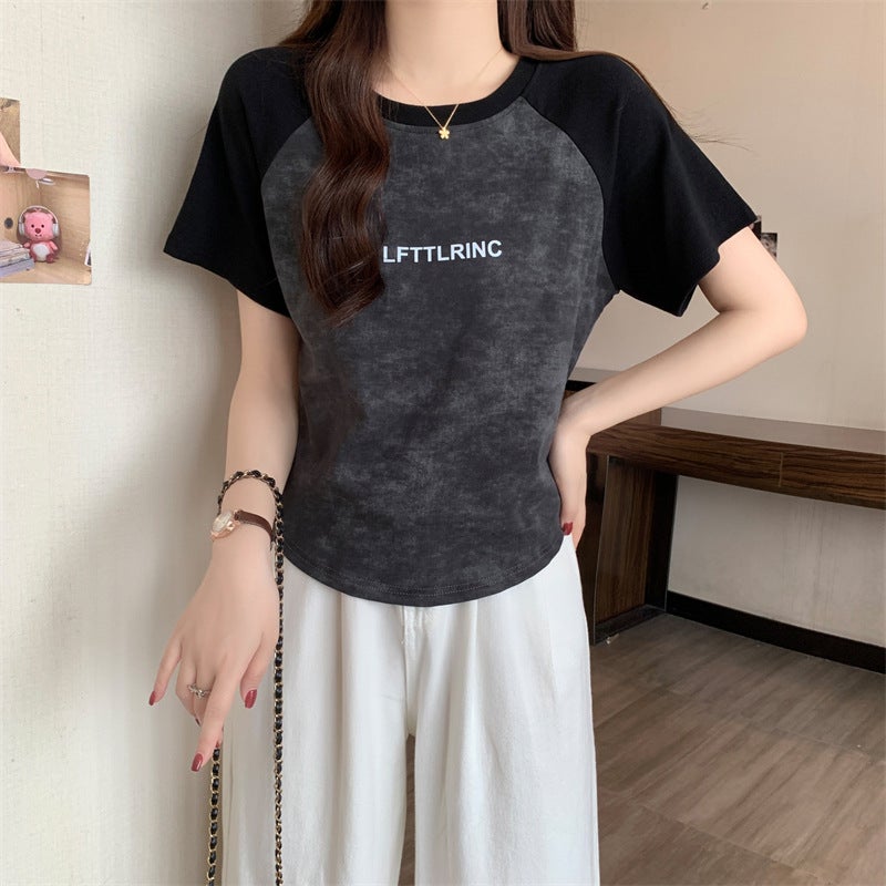 (40 Cotton 1X1 Thread T-Shirt) Joker Short Loose Top Women'S Fashion Printed T-Shirt - Image 3