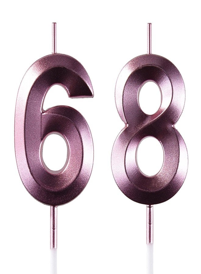 AOOLADA 68 & 86 Birthday Candle, 68th & 86th Cake Candles, Number 68 & 86 Birthday Candles for Cake Topper Decoration, Purple - Image 1