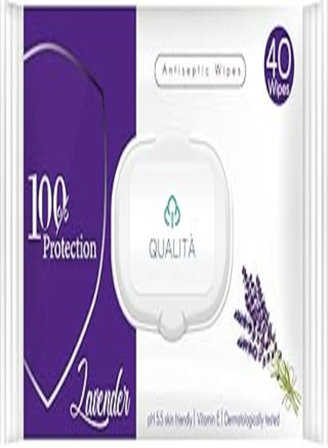 Qualita antiseptic wipes lavander 40 wipes