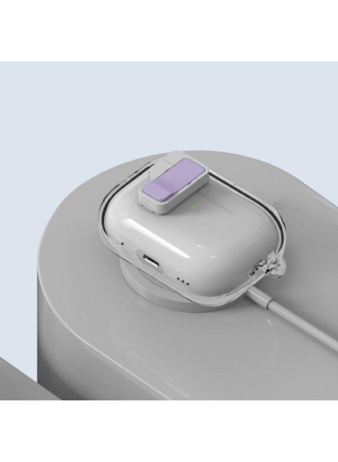 Suitable For Apple Airpods4 Wireless Bluetooth Headphone Case Elastic Cover Lock Buckle Full Transparent Soft Rubber Anti-drop Case Pro2-Color:Transparent White-Applicable Models:airpods 4 - Image 3