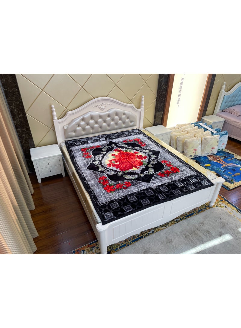 STARGOLD 160x220cm Weighted Comfort Blanket Extra Heavy 2 Ply Winter Throw for Single Bed, Premium Embossed Wool Feel Bedding, 10LBS, SG-BL905