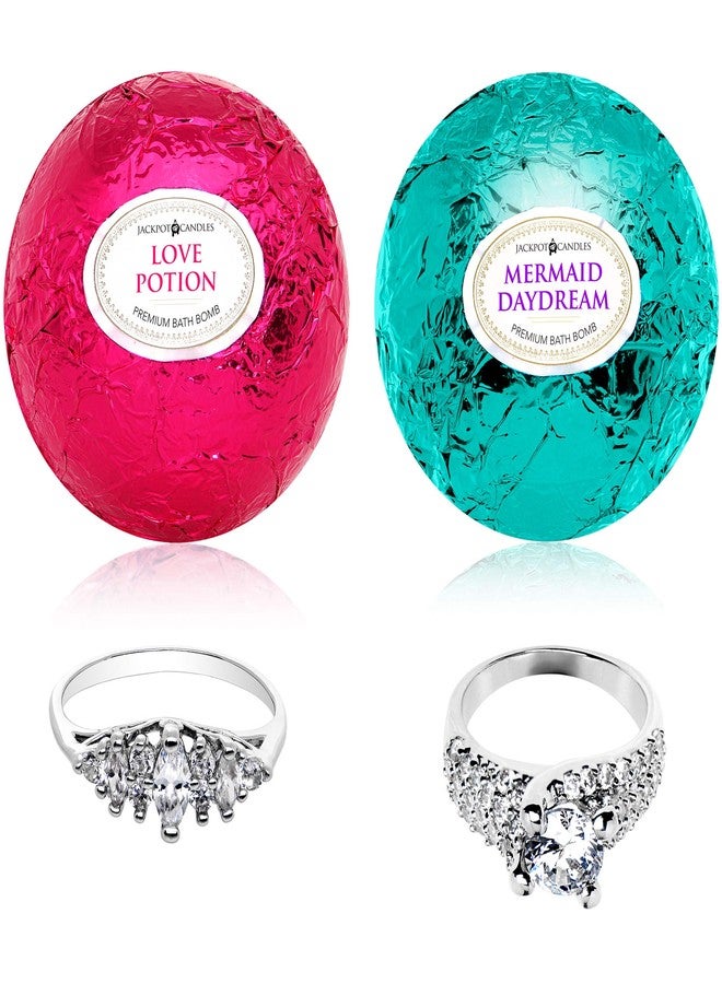 Jackpot Candles Mermaid Love Potion Bath Bombs Gift Set of 2 with Size 9 Ring Surprise Inside Each Made in USA - Image 1
