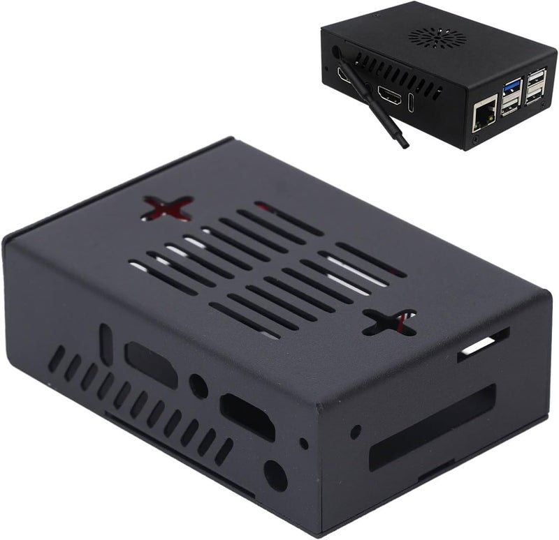 Orange Pi 5 Case, Zinc Alloy Metal Enclosure, Protective Cooling Case with 30x30x8mm Fan, Heatsinks, and Precise Cutouts for Orange Pi 5 Single Board Computer - Image 4
