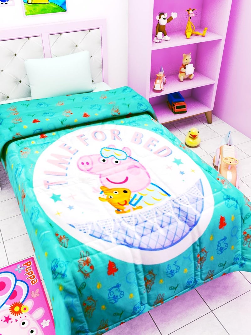 Athom Living Peppa Pig Time for Bed Collections Kids Comforter 300 GSM 135x220 cm - Image 1