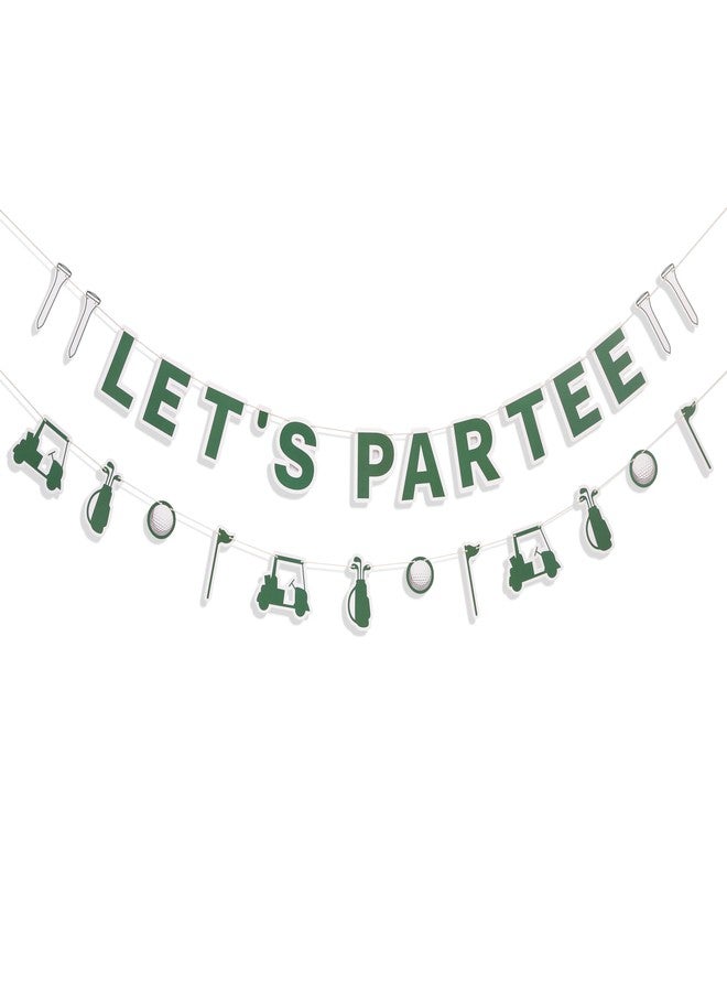 UOAOU Let's Par Tee Banner - Golf Themed Birthday Party Decoration, Retirement Par-Tee Time Sign, Hole In One Baby Shower, For Golf Sports Theme Party Decorations - Image 1