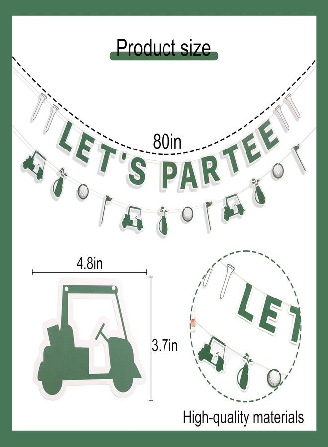 UOAOU Let's Par Tee Banner - Golf Themed Birthday Party Decoration, Retirement Par-Tee Time Sign, Hole In One Baby Shower, For Golf Sports Theme Party Decorations - Image 2