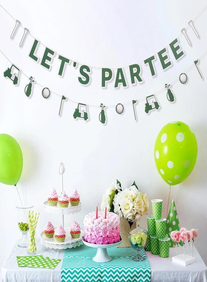 UOAOU Let's Par Tee Banner - Golf Themed Birthday Party Decoration, Retirement Par-Tee Time Sign, Hole In One Baby Shower, For Golf Sports Theme Party Decorations - Image 3