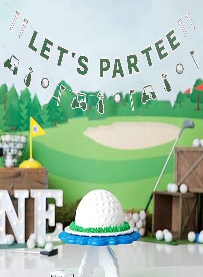 UOAOU Let's Par Tee Banner - Golf Themed Birthday Party Decoration, Retirement Par-Tee Time Sign, Hole In One Baby Shower, For Golf Sports Theme Party Decorations - Image 5