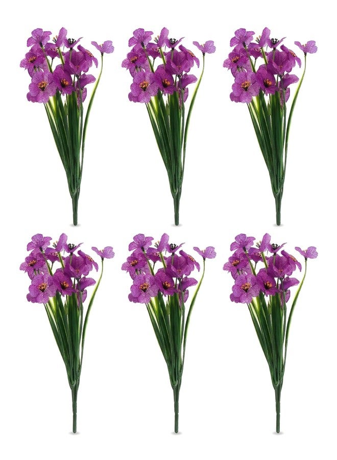Wionin 6 Pack Artificial Violets, Lightweight Purple Violet Flowers Fake Flowers for Table Centerpieces Home & Office Decor - Image 1