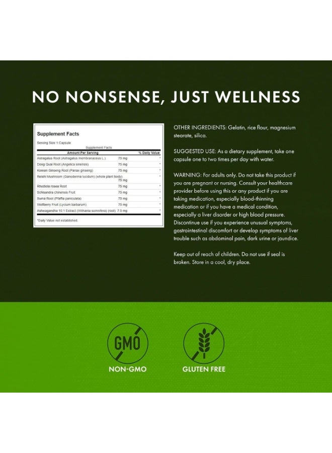 سوانسون مستحضر عشبي مُكيّف يحتوي على روديولا وأشواغاندا وجينسنغ، 60 كبسولة - Image 5