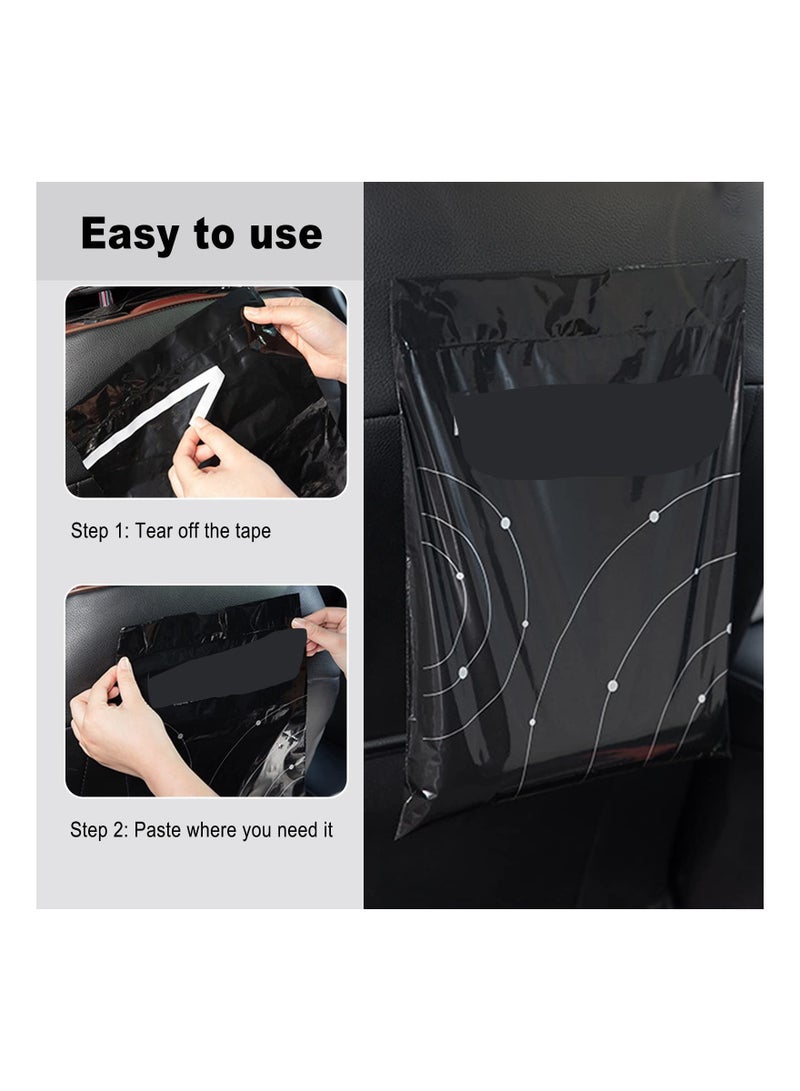 Captaintech Trash Bags for Cars, Vomit Bags Pack, Portable Drawstring, Paste Dual-Use Self Adhesive Cleaning Bags, Easy Stick on and Hanging, for Cars Kitchens Bedrooms Travel Office, Disposable (40 Pieces) - Image 5