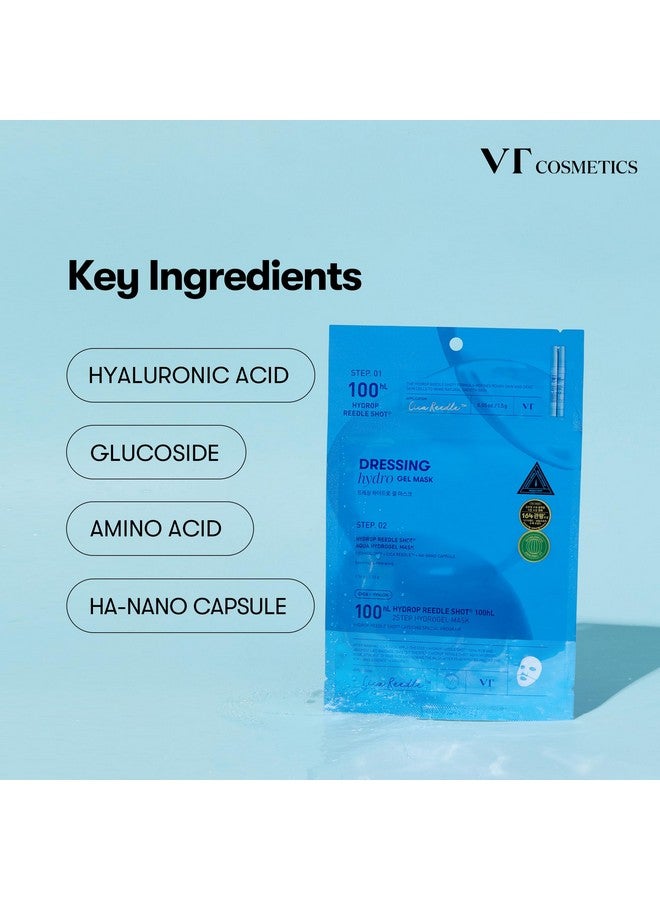 VT COSMETICS VT COSMETICS Hydrop Reedle Shot 100hl 2-Step Hydrogel Mask(34.5gx4ea), Intensive Hydrating, Exosome Hyaluronic Acid Face Mask, Dewy & Glass Skin, Overnight Melting Mask, Korean Facial Mask - Image 4