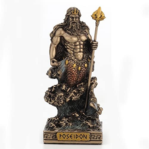 Veronese Design 3 3/8 Inch Poseidon The Greek God of The Sea Resin Miniature Bronze Finish Figurine - Image 5