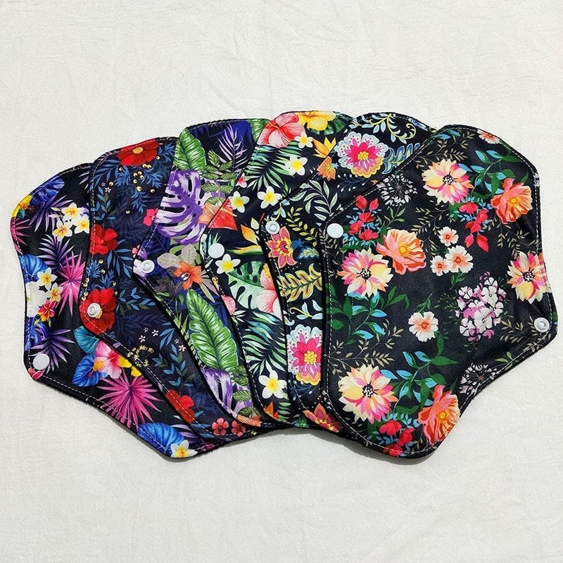 MissC2C 7 Pcs Resuable Menstrual Pad Sets Including 1Pc Mini Wet Bag and 6Pcs Regular Flow Menstrual Pads Waterproof Mama Cloth Sanitary Napkins - Image 2