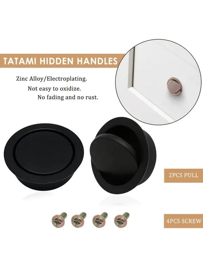 قطعتان من مقابض الخزائن المدمجة المعدنية السوداء ذات الطراز الحديث البسيط والمسكات غير المرئية - Image 4