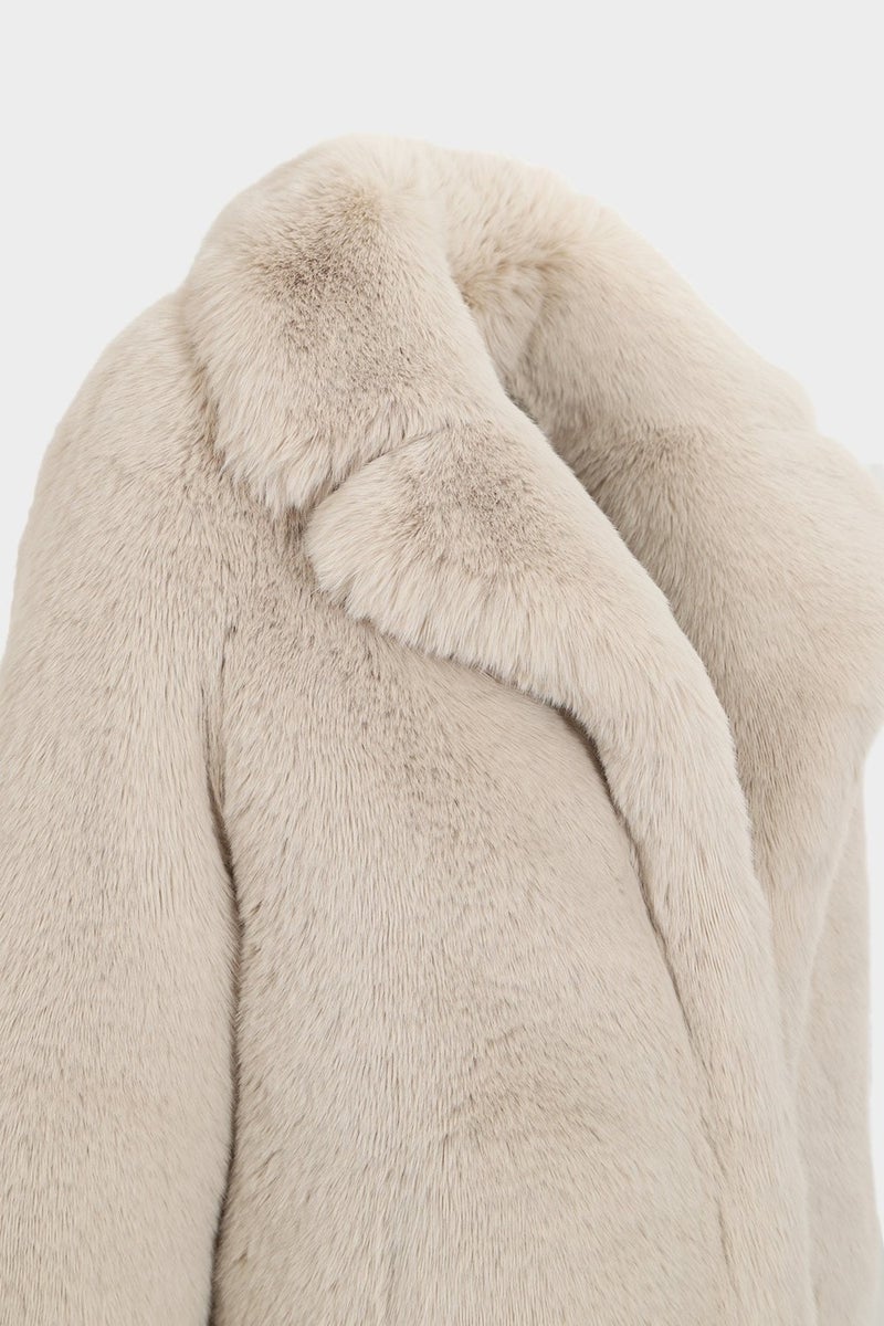 Açelya Okcu Açelyaokcu Long Haired Women's Rex Fur Coat  - Image 3