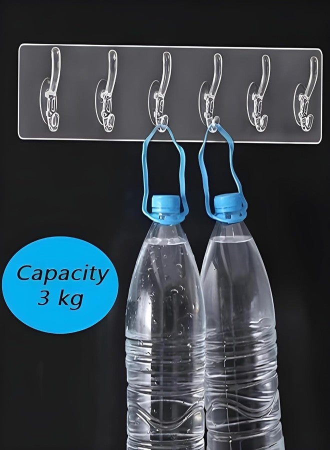Hemshail Heavy Duty Self-Adhesive Wall Hook Strip – Waterproof No-Drill Sticky Hanger for Kitchen, Bathroom, Keys & Towels – Multi-Purpose Utility Organizer (1, Transparent) - Image 4