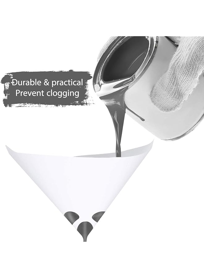 KASTWAVE 100 Packs Paint Strainers Cone Paint Filter With 190 Μm Filter Tips And 1 Pack Silicone Funnel, Cone Shaped Nylon Mesh Funnel For Automotive, Spray Guns, House - Image 2