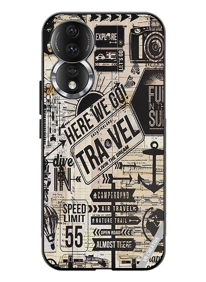 VR CREATIVE Protective Case Cover For Honor 80 Here We Go Travel Design Multicolour - Image 1