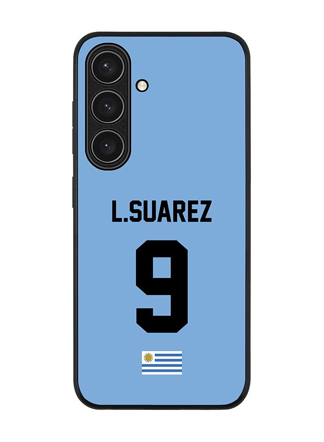 Stylizedd Rugged Black edge case for Samsung Galaxy S24 FE, Slim fit Case Flexible TPU Gel Thin Cover - Football Team - Uruguay , Player Name - L.Suarez - Image 1