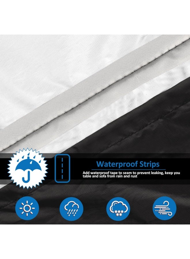 Garden Furniture set Covers, Outdoor Patio Furniture Cover Waterproof 420D Oxford Anti-UV Tear-Resistant Rectangular Rattan Furniture Covers 250x200x80cm - Image 2