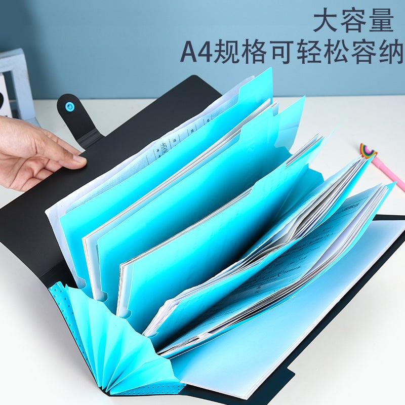 Snaps A4 Multi-Layer Accordion File Folder – Plastic Business Case with 5 Compartments - Image 3