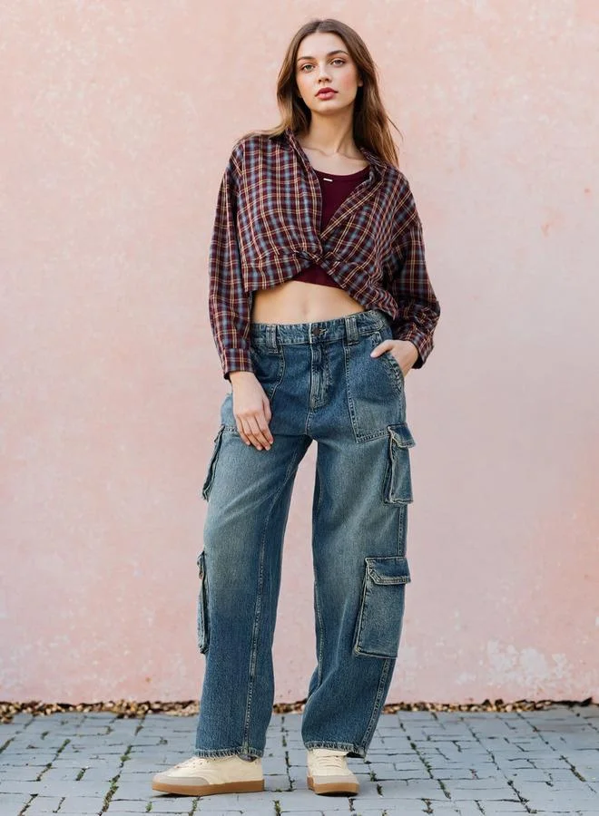 لي كوبر قميص لي كوبر كاروهات بقصة عادية