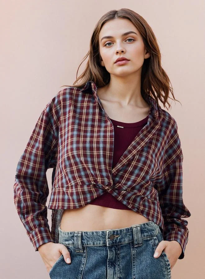 لي كوبر قميص لي كوبر كاروهات بقصة عادية