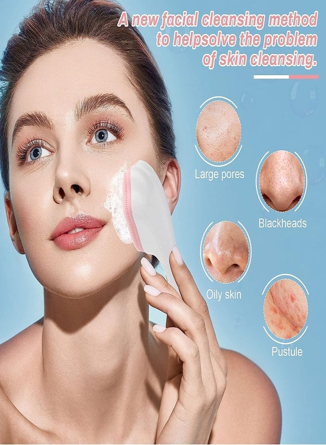 PRYFIL Silicone Face Scrubber Exfoliating Brush, Manual Handheld Facial Cleansing Brush Blackhead Scrubber, Soft Silicone bristles for Face Skincare (Multicolor) - Image 3