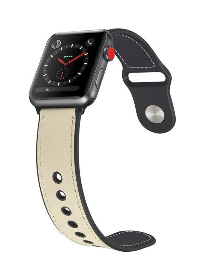 NIBEMINENT Replacement Watchband For Apple Watch Cream/White - Image 3