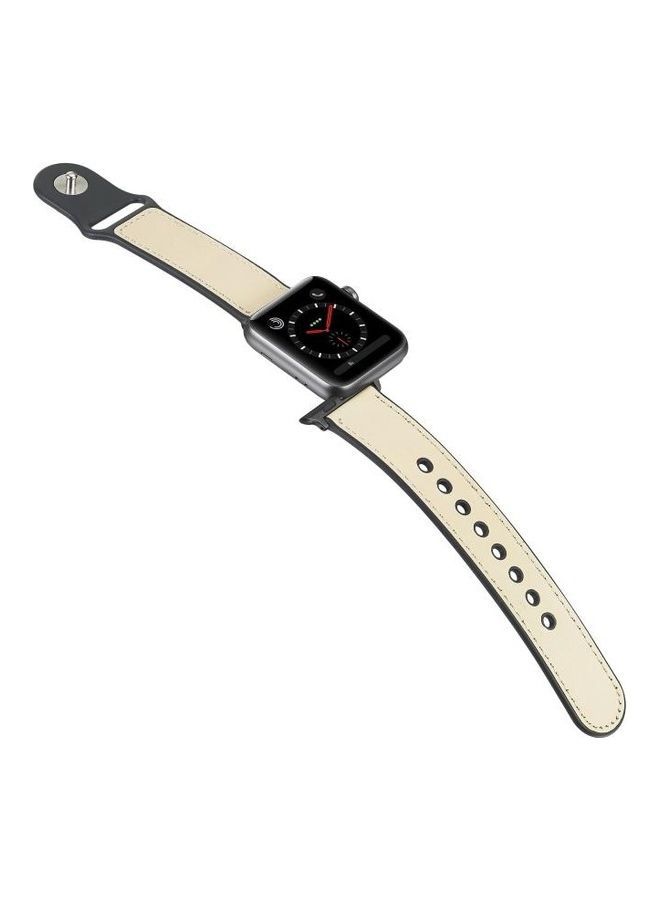 NIBEMINENT Replacement Watchband For Apple Watch Cream/White - Image 4