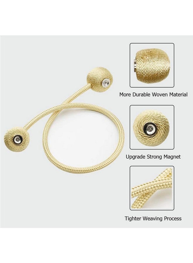 INOVERA (LABEL) 2 Pieces Window Curtain Tiebacks Drapery Hold-Backs Band for Office Home Decorative (Pair 1, Gold) - Image 3