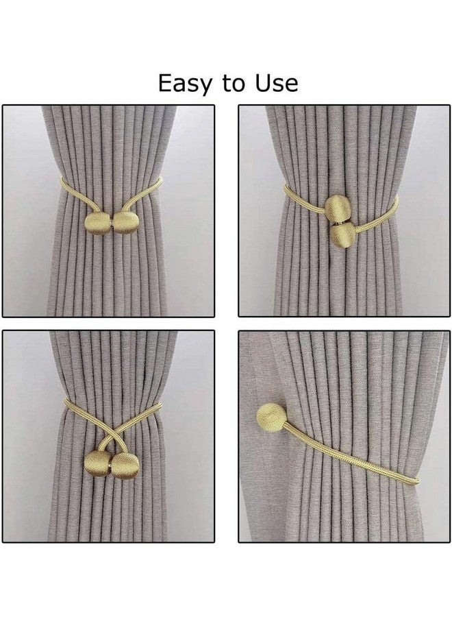 INOVERA (LABEL) 2 Pieces Window Curtain Tiebacks Drapery Hold-Backs Band for Office Home Decorative (Pair 1, Gold) - Image 4