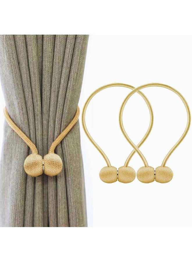 INOVERA (LABEL) 2 Pieces Window Curtain Tiebacks Drapery Hold-Backs Band for Office Home Decorative (Pair 1, Gold) - Image 1