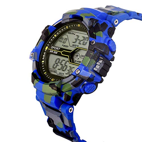 LORENZ Combo of 2 Army Camouflage Green-Blue Strap & Digital Multicolor Dial Watch for Men | Watch for Boys- MK-36K37K-DG - Image 2