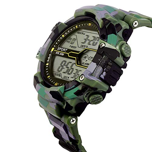 LORENZ Combo of 2 Army Camouflage Green-Blue Strap & Digital Multicolor Dial Watch for Men | Watch for Boys- MK-36K37K-DG - Image 3