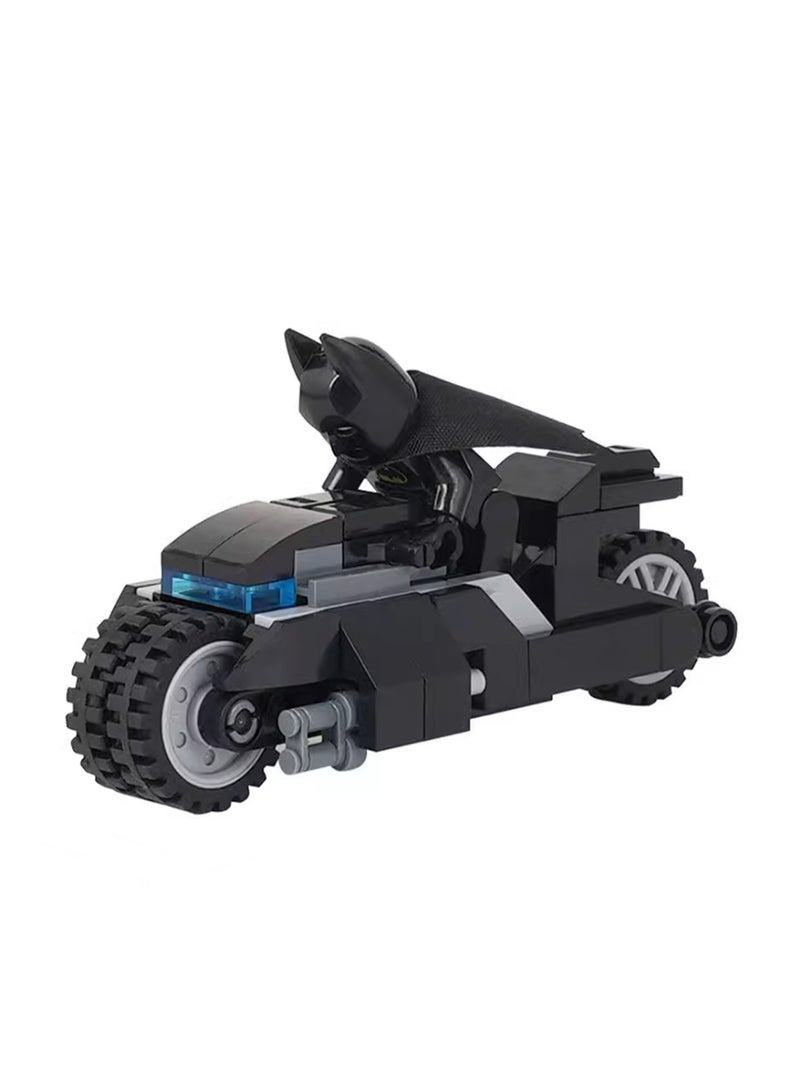 Children's Self-assembly Small Particle Toy Building Blocks Bat Motorcycle + Minifigure Model Hand-made Creative Plug-in Toys - Image 1