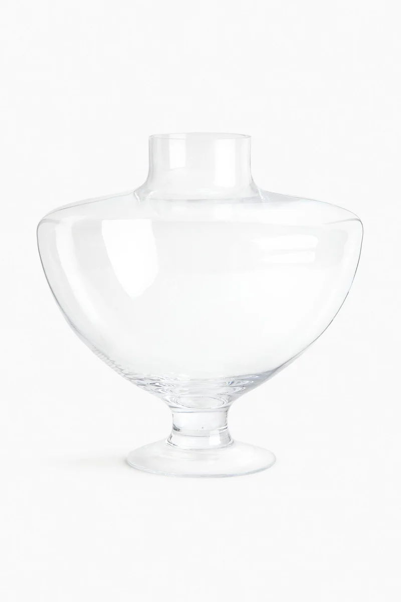 H&M Large footed glass vase
