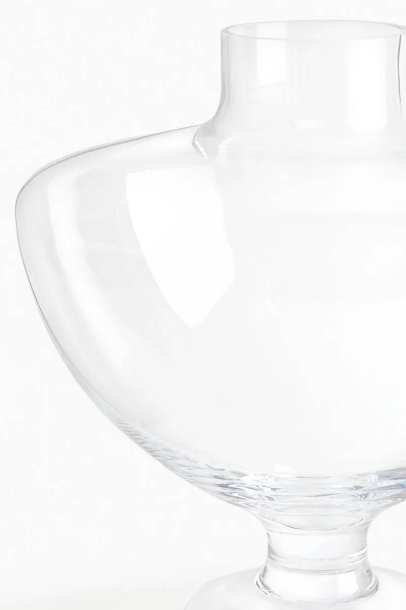 H&M Large footed glass vase